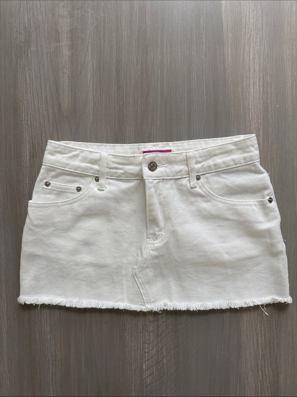 Edikted White Denim Micah Mini Skirt